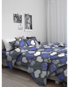 Комплект постельного белья 2спальный Нежность поплин Романтика синий Galtex