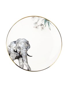 Тарелка Саванна Слон 18х18х2 5 см с элементами золота фарфор Nouvelle