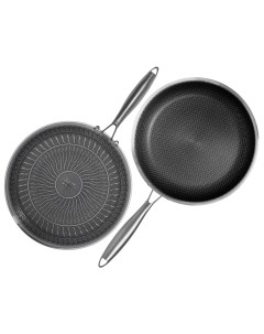Сковорода с крышкой 26см нержавеющая сталь антипригарное покрытие для всех типов плит Trit