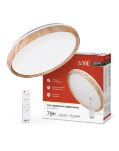 Светильник светодиодный ComFort WOOD 75Вт 230В 3000 6500К 6000лм 500х100мм с пультом ДУ IN In home