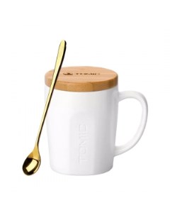 Кружка с бамбуковой крышкой Xiaomi Ceramic Cup With Bamboo Cover White Tomic