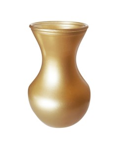 Ваза стеклянная для цветов 18 см золотой металлик Ninaglass