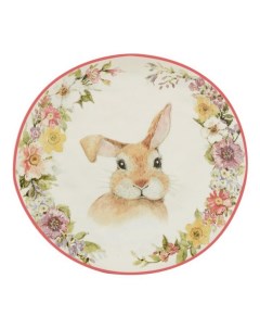 Тарелка закусочная Весенний сад Кролик задумчивый 22 см Certified international
