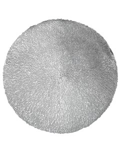 Салфетка под приборы 38 см ПВХ круглая серебристая Azhur Kuchenland
