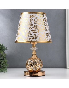 Лампа настольная с подсветкой LED 58081 1 E27 40Вт золото Risalux