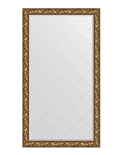 Зеркало с гравировкой напольное в раме Византия золото Evoform