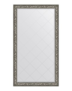 Зеркало с гравировкой напольное в раме Византия серебро Evoform