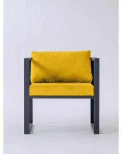 Кресло Curl 70х70 велюр жёлтый Loftdc