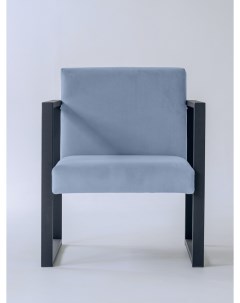 Кресло Abyssinian 70х70 велюр голубой Loftdc