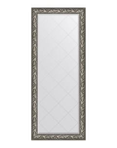 Зеркало с гравировкой напольное в раме Византия серебро Evoform