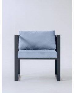 Кресло Curl 70х70 велюр голубой Loftdc