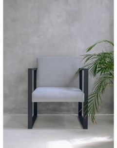 Кресло Abyssinian 70х70 велюр серый Loftdc