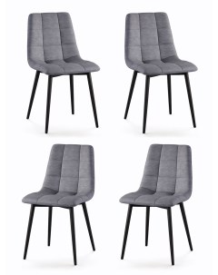 Комплект кухонных стульев Chilli 4 шт серый черный М-трейд