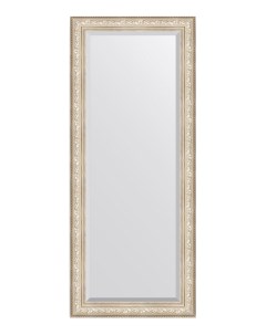 Зеркало с фацетом напольное в раме виньетка серебро Evoform