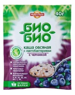 Каша овсяная с лактобактериями и черникой 40 г х 24 шт Myllyn paras