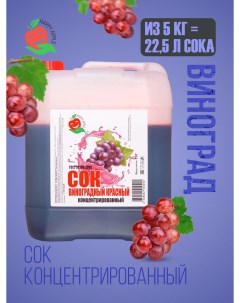 Сок концентрированный Виноградный красный кисл 0 8 1 5 5 кг Happy apple