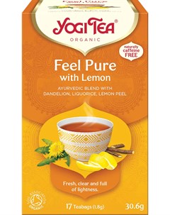 Чай в пакетиках Fell Pure with lemon Лимон Одуванчик 17 пакетиков Yogi tea