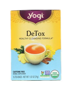 Чай в пакетиках DeTox без кофеина 16 пакетиков Yogi tea