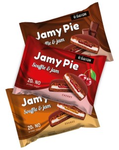 Протеиновое печенье Jamy pie с белковым маршмеллоу и джемом Ассорти 60г 9шт Ё батон