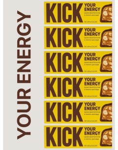 Спортивные батончики Your Energy арахисовые в темном шоколаде без сахара 45 г х 6 шт Kick