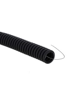 Труба гофрированная ПВХ d16мм с протяжкой черн уп 100м Plast tg z 16 100 black Ekf