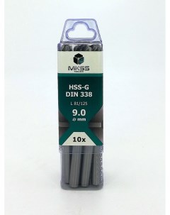 Сверла HSS G 9 0 мм 10 шт по металлу Mkss