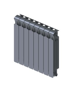 Биметаллический радиатор Monolit Ventil 500 8 секций 50мм Титан RAL7012 Rifar