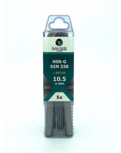 Сверла HSS G 10 5 мм 10 шт по металлу Mkss
