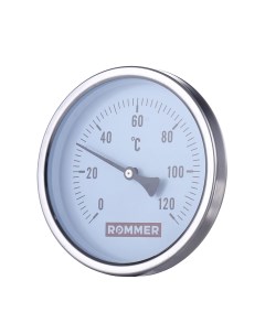 Термометр биметаллический накладной с пружиной Корпус Dn 63 мм 0 120 С 1 2 Rommer