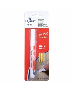 Маркер краска для плиточных швов Grout Marker 2 4 мм 3 запасных наконечника белы Flysea