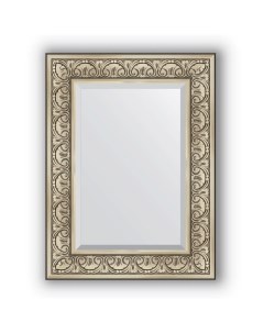 Зеркало Exclusive 80х60 Барокко серебро Evoform