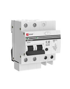 Автоматический выключатель дифференциального тока 1п N 2 модуля C 32A 30mA тип AC АД Ekf