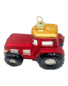 Елочная игрушка Трактор 1 шт красный Nobrand