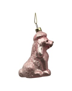 Елочная игрушка Собака 1 шт розовый Nobrand