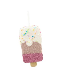 Елочная игрушка Мороженое 1 шт розовый Nobrand