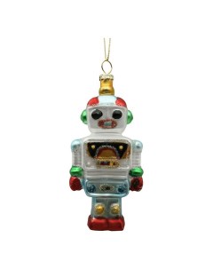 Елочная игрушка Робот 1 шт разноцветный Nobrand