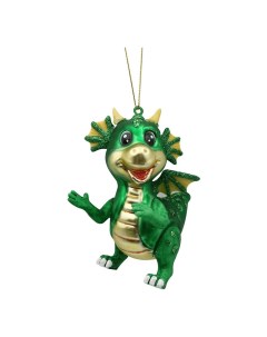 Елочная игрушка Дракон 1 шт зеленый Nobrand