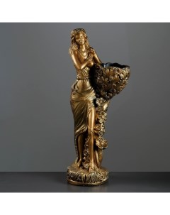 Фигура с кашпо Лесная фея 1л 36х85х23см бронза Хорошие сувениры