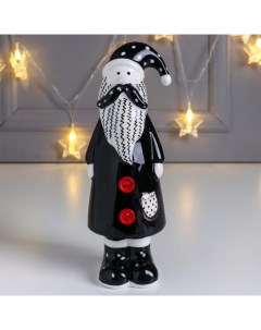 Новогодний сувенир 6436045 Дед Мороз в пальто с пуговками чёрный 20 5х6 6х7 3 см Nobrand