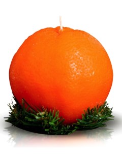 Свеча новогодняя 875372 Апельсин средний 7 см Sima-land