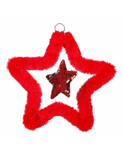 Елочная игрушка Звезда красная 21 см Due esse christmas