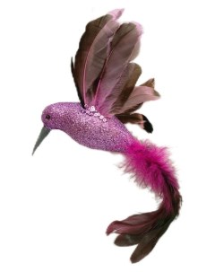 Елочная игрушка Птица 1 шт розовый Nobrand