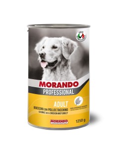 Влажный корм для собак Professional с курицей и индейкой 12 шт по 1 25 кг Morando