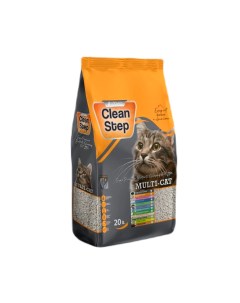 Наполнитель для кошачьего туалета комкующийся аромат детской присыпки 20 л Clean step