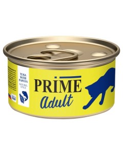 Влажный корм для кошек Adult тунец с папайей 12x85 г Prime