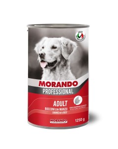 Влажный корм для взрослых собак Professional кусочки с говядиной 12шт по 1 25кг Morando
