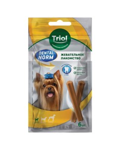 Лакомство для мелких пород собак Dental Norm Палочки жевательные 90 г Триол