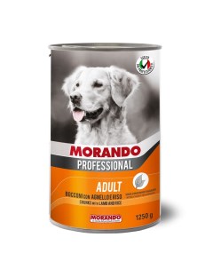 Влажный корм для собак Professional кусочки с ягненком и рисом 12шт по 1 25кг Morando