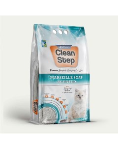 Наполнитель для кошачьего туалета комкующийся аромат марсельского мыла 10 л Clean step