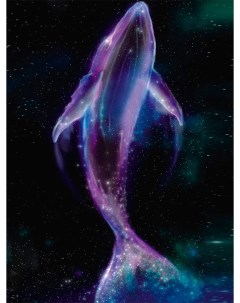 Набор алмазная мозаика Неоновый кит Цветной